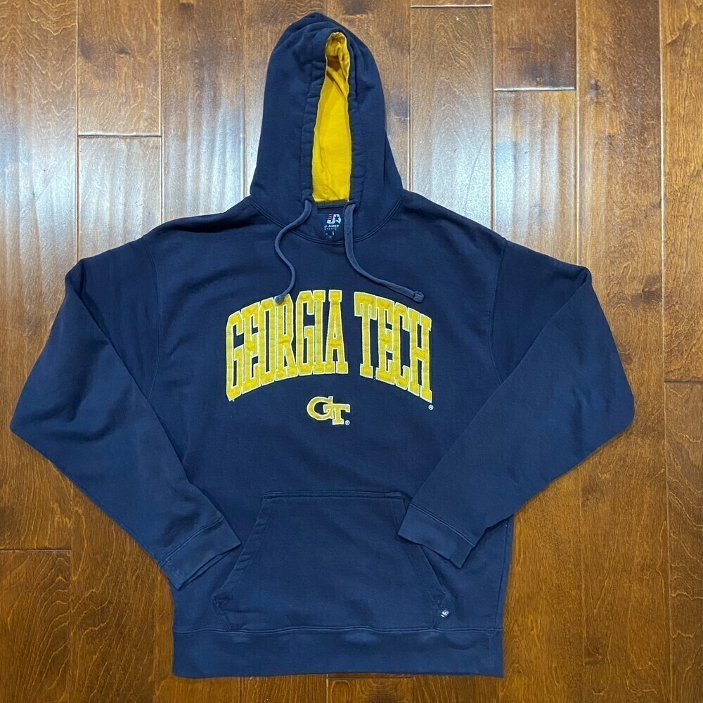 Georgia Tech Yellow Jackets Vintage Stitched Navy Blue Gold Hoodie Men's Large - Picture 2 of 8